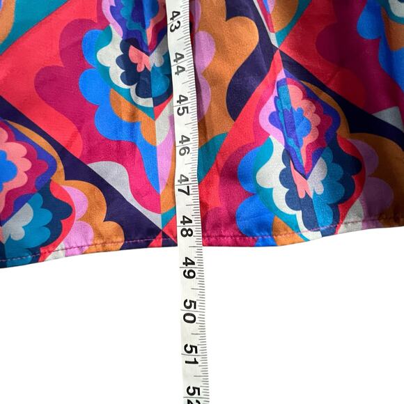 SSYS The Label Midi Dress S Multicolor Abstract High Waist Tier Colorful Resort - Picture 10 of 16